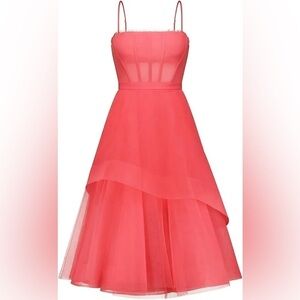 BCBGMAXAZRIA Corset Tulle Gown Pink Dress Size 2